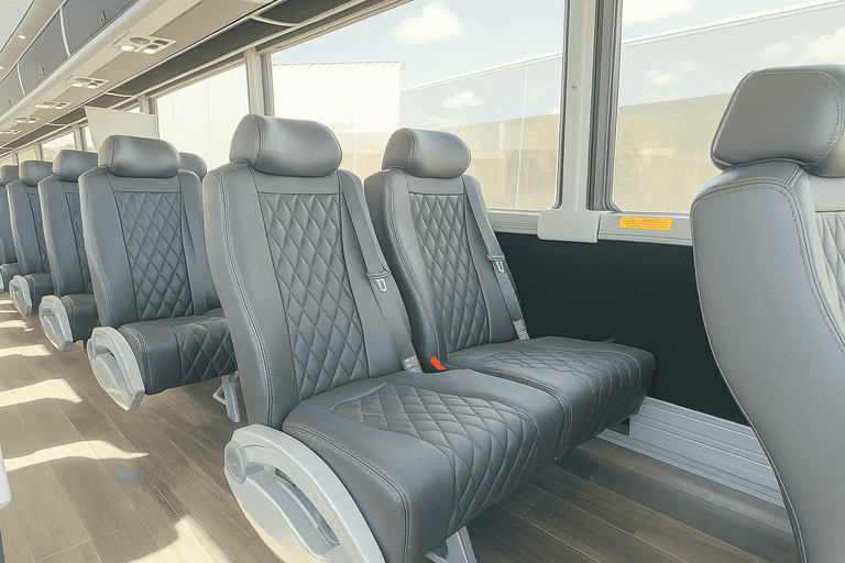 interior of Southfield Coach Bus Service charter bus